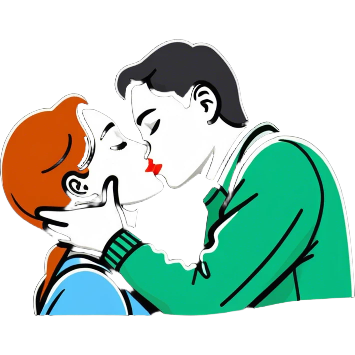Guy kissing a girl emoji