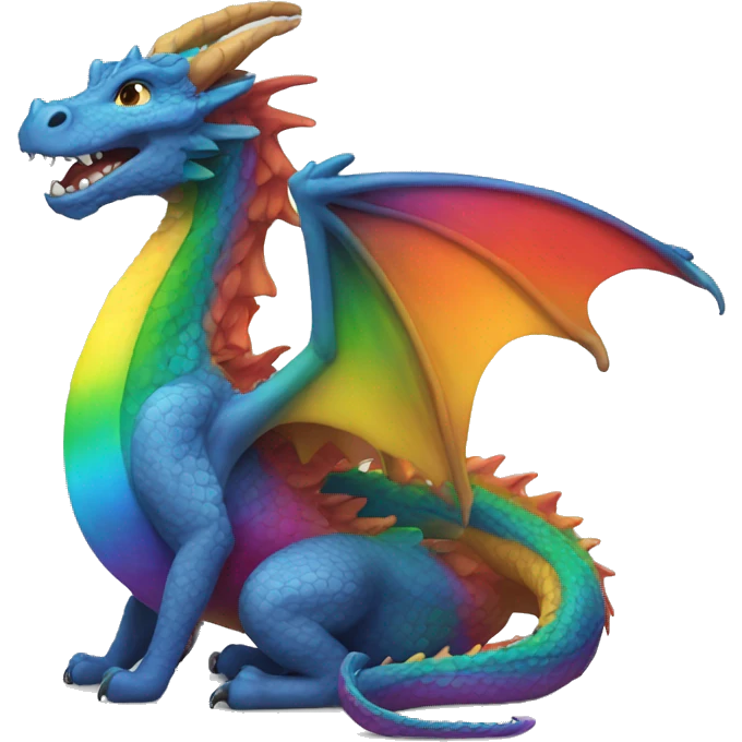 A rainbow colored dragon emoji