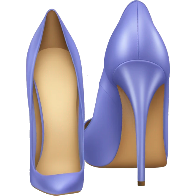 Realistic Isolated front facing pair periwinkle Stiletto high heel shoes. emoji