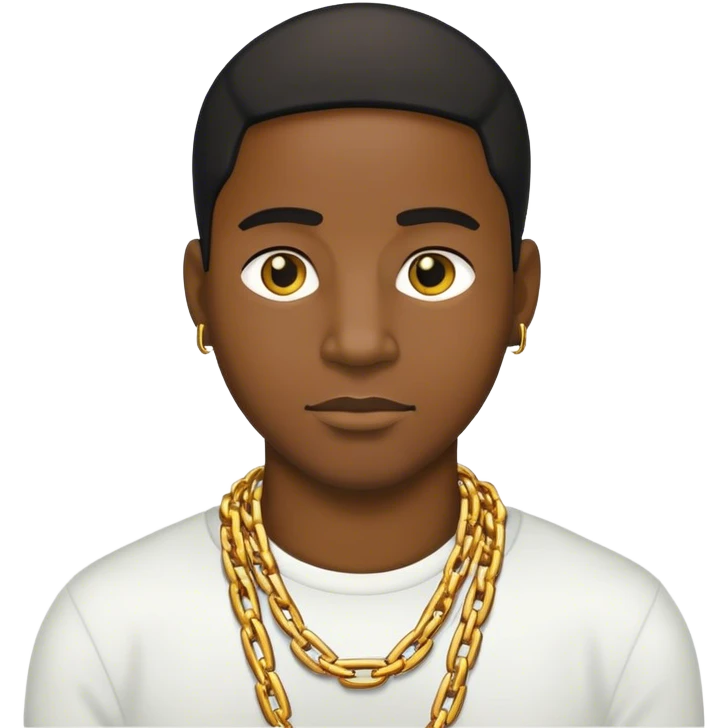 black guy with a chain emoji