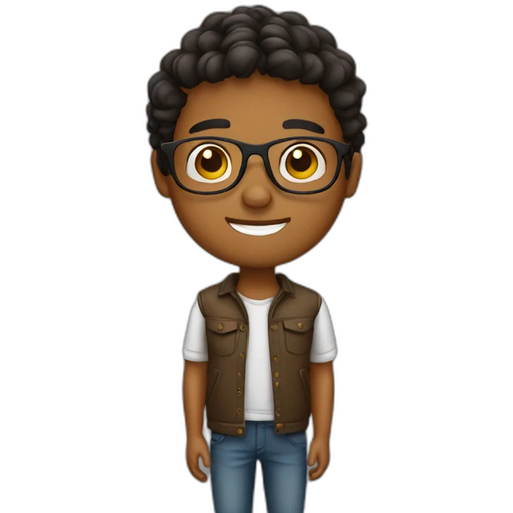 A brown boy wearing round specs emoji