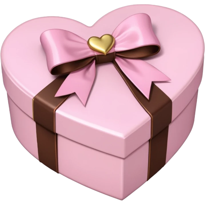 pale pink heart box, pale pink bow, filled with chocolates inside emoji