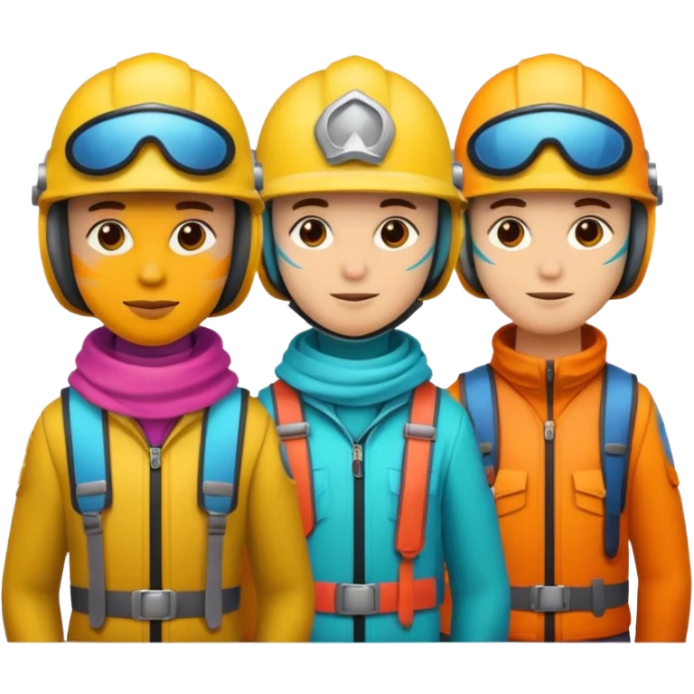 Colorful Helmeted Travelers emoji