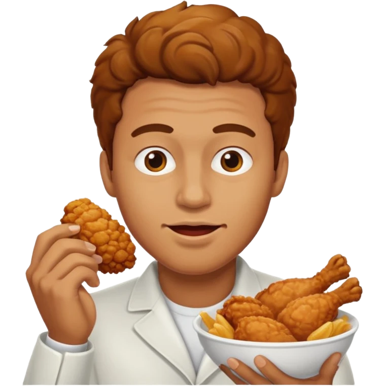 man eating chicken emoji