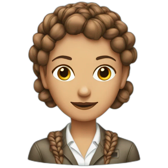 Amelia Earhart with 2 braids emoji