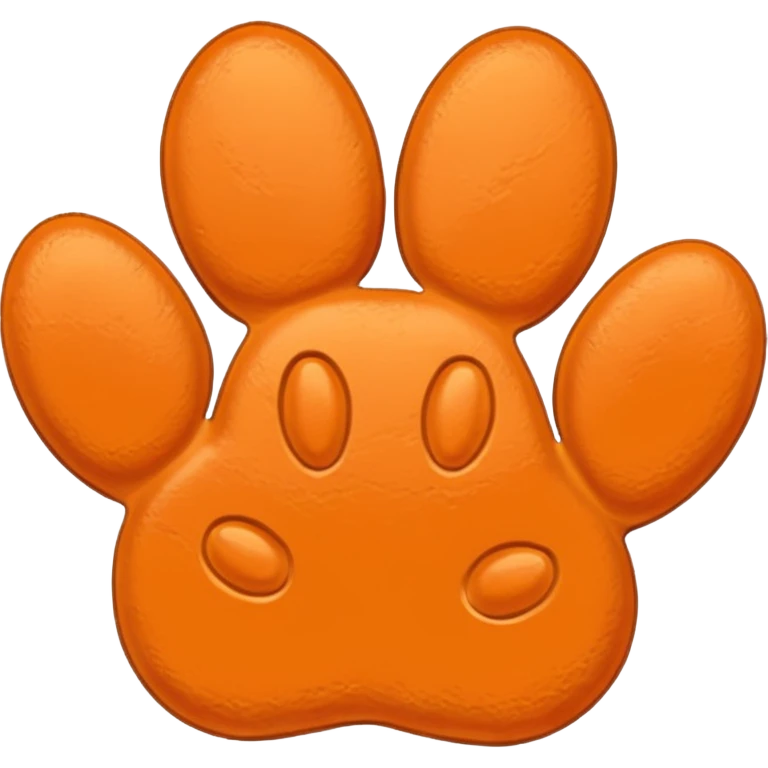 a pastel orange pawprint emoji