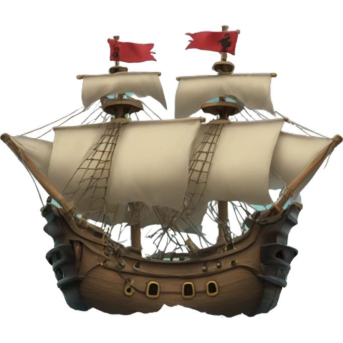 Two pirate ships facing each other  emoji