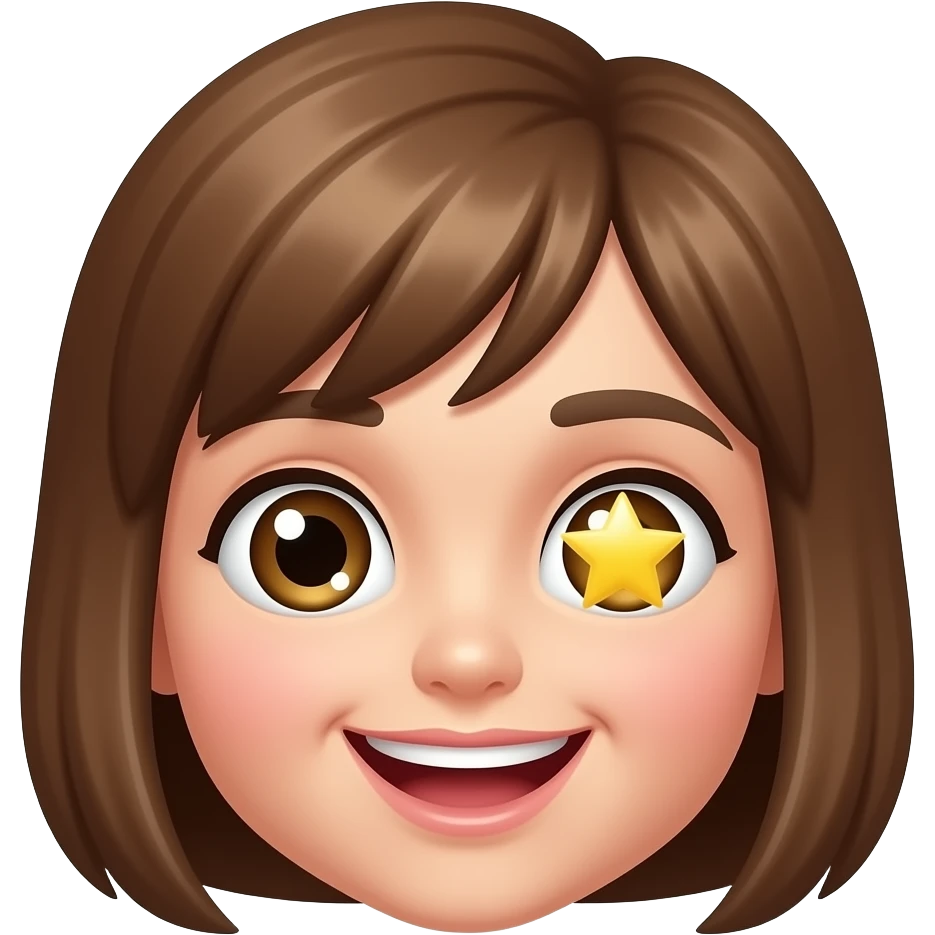 head of girl excited with eye star emoji