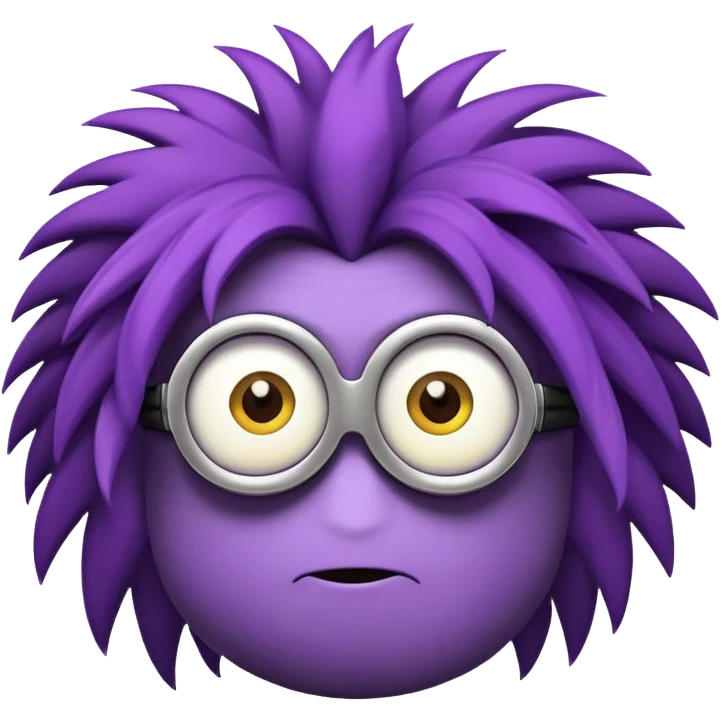 purple minion with wild hair emoji
