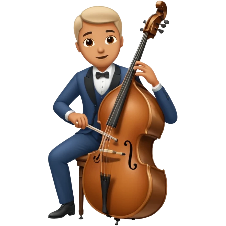 Man playing the double bass emoji