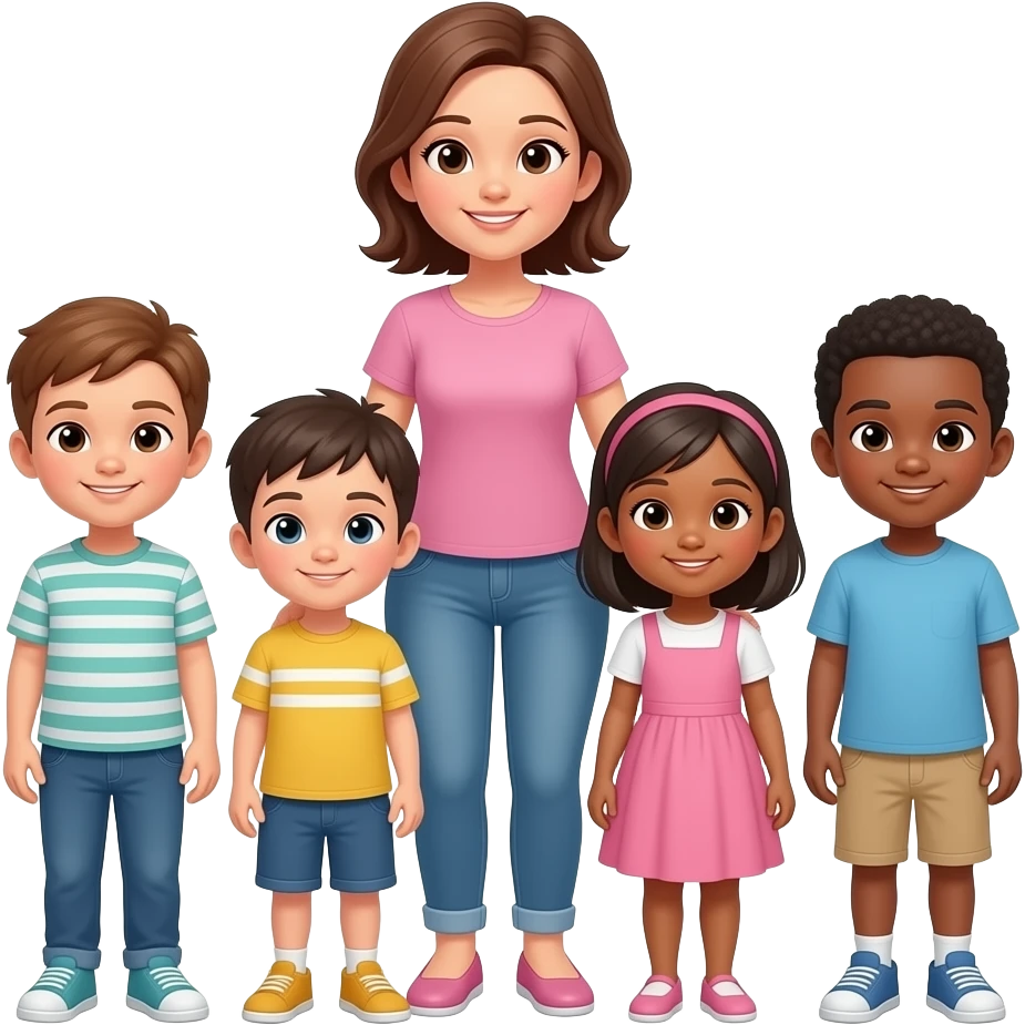 Mom standing next to children emoji