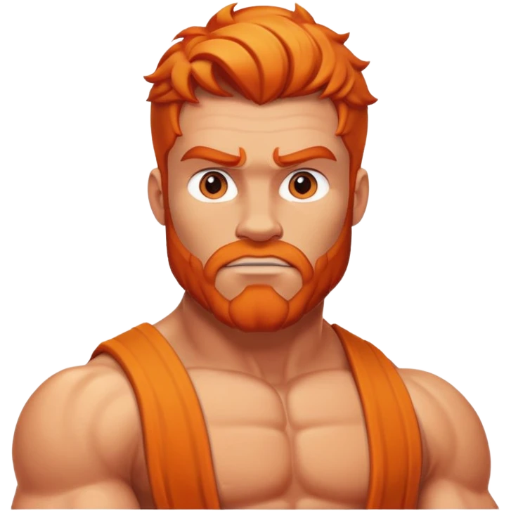 Hercules muscular hero with orange hair emoji