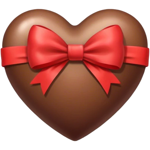 Brown heart with bow emoji