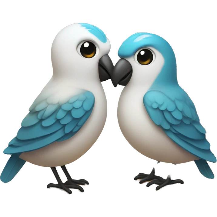 Cute bird couple in Greece emoji