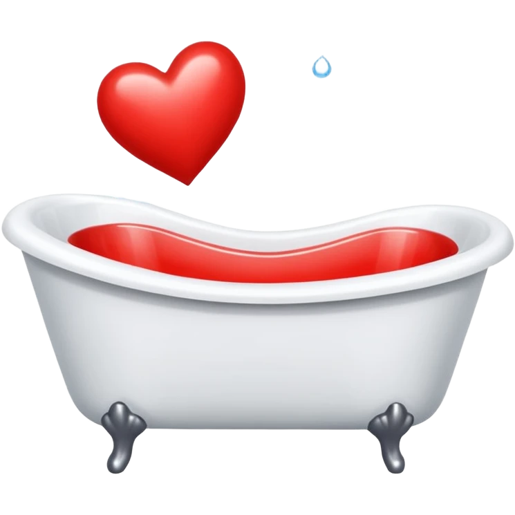Red heart shaped bathtub  emoji