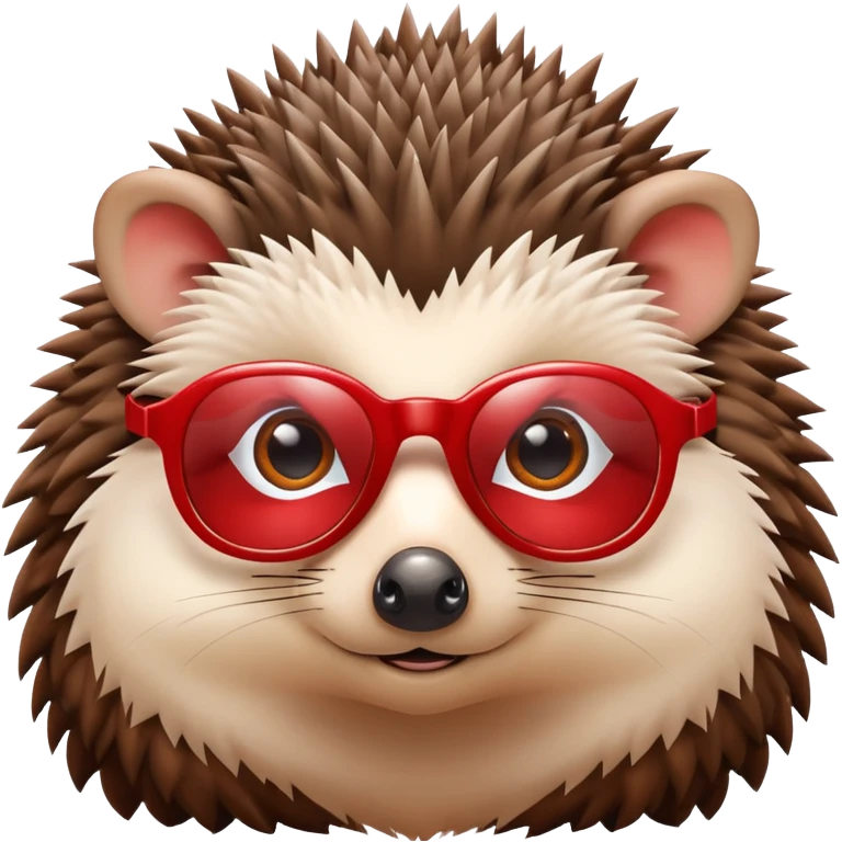 Un erizo con lentes rojo emoji