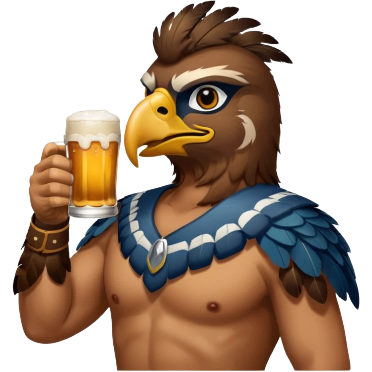Seahawk drinking beer emoji