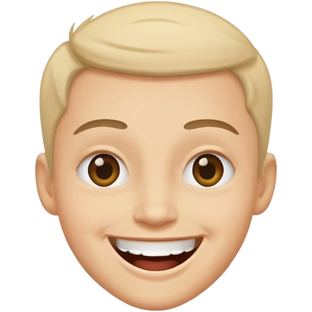 grinning face emoji, raised eyebrows, joyful expression emoji