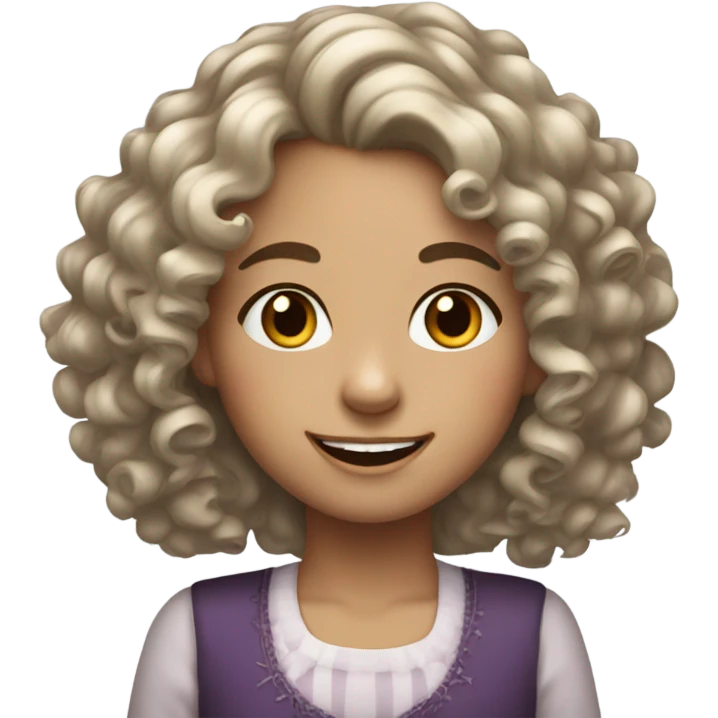 Happy birthday pale girl curly hair emoji