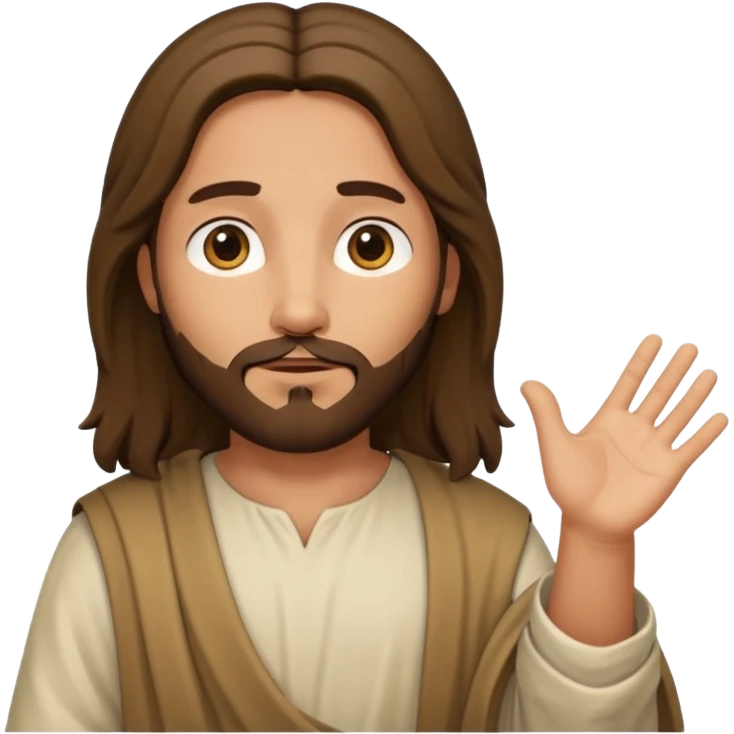 Jesus holding hands out emoji