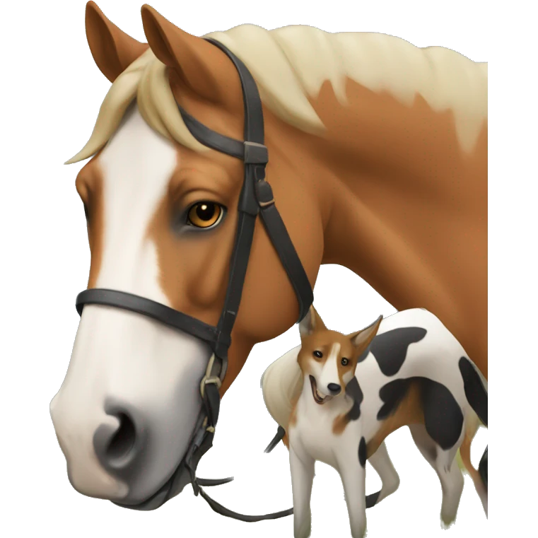 Horse and foxhounds emoji