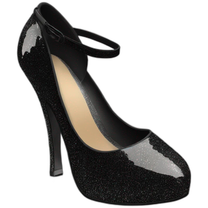 high heels dance shoes black and shimmer emoji
