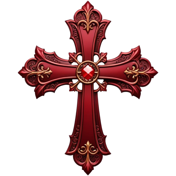 black gothic cross dark red emoji