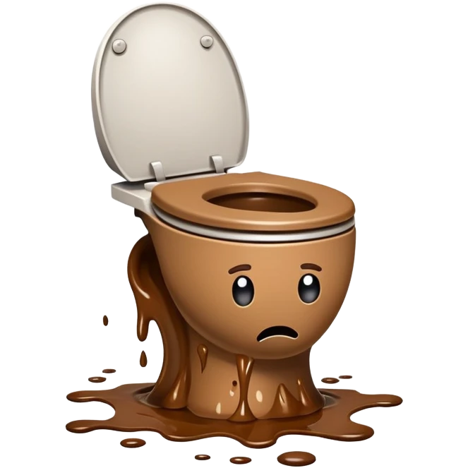 Runny diarrhea flowing onto the floor emoji