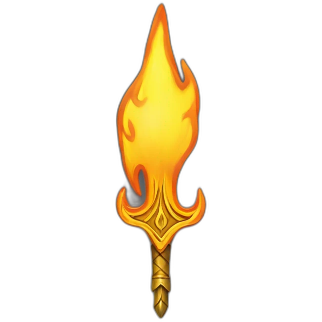 flame in the shape of ukrainian trident emoji