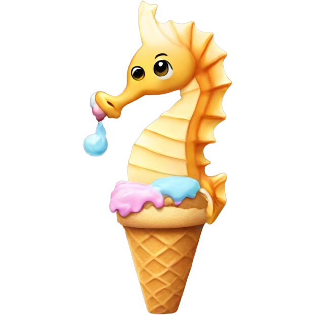 Seahorse with ice cream emoji