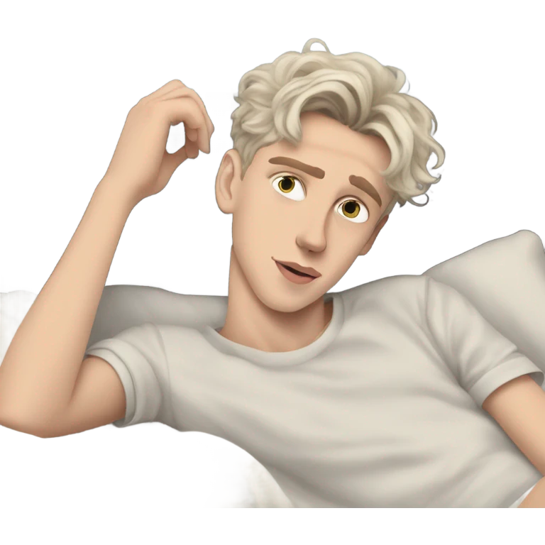 Troye Sivan on bed emoji