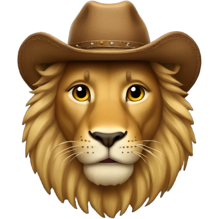 Lion wearing cowboy hat emoji