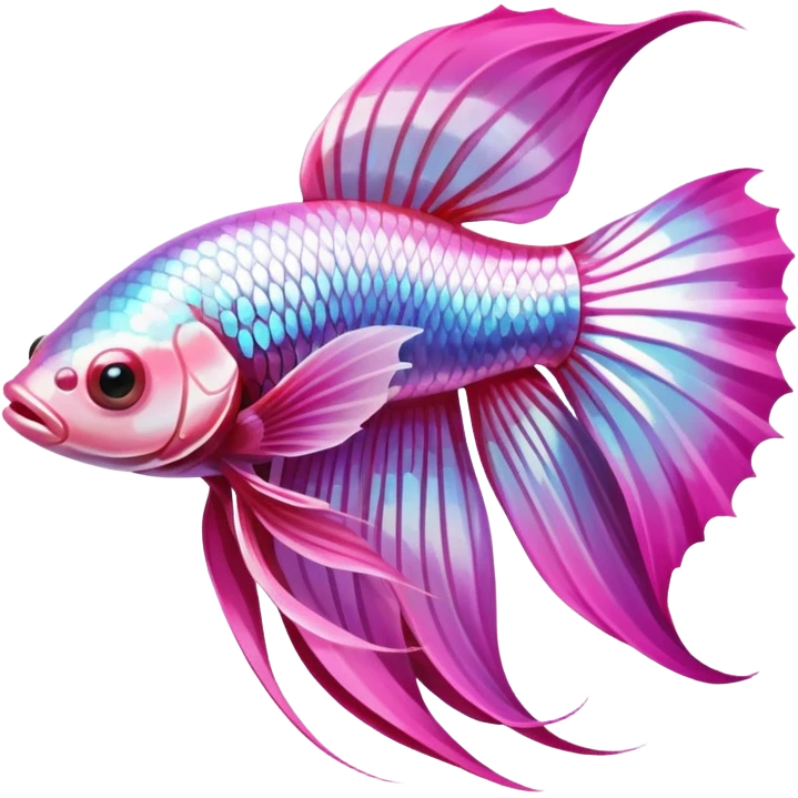 pink and white betta fish facing right emoji
