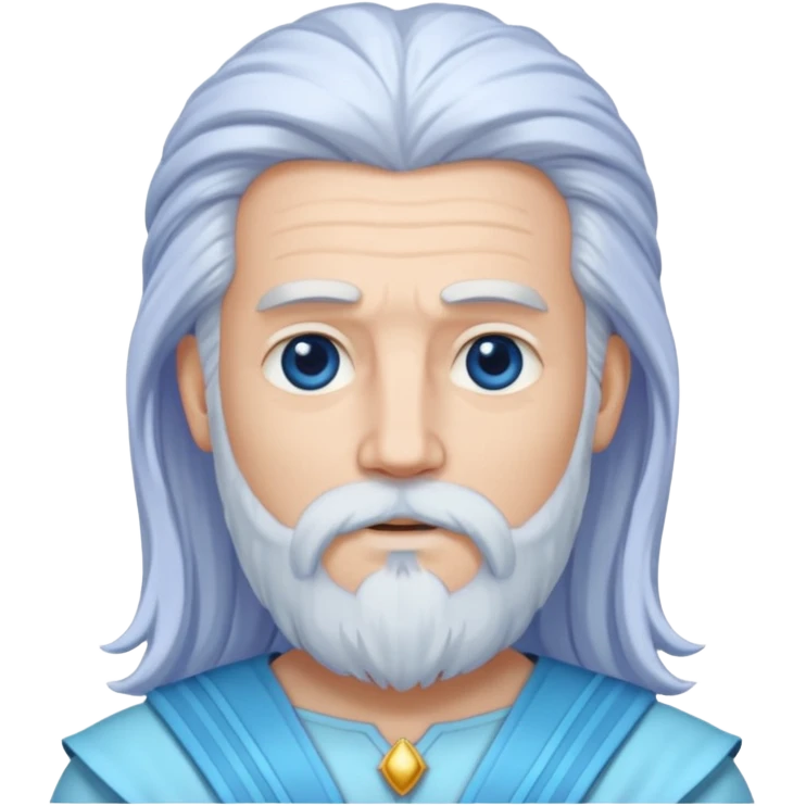 Uranus, God of Sky from Gods and Goddesses with long white hair and beard, pale periwinkle outfit emoji