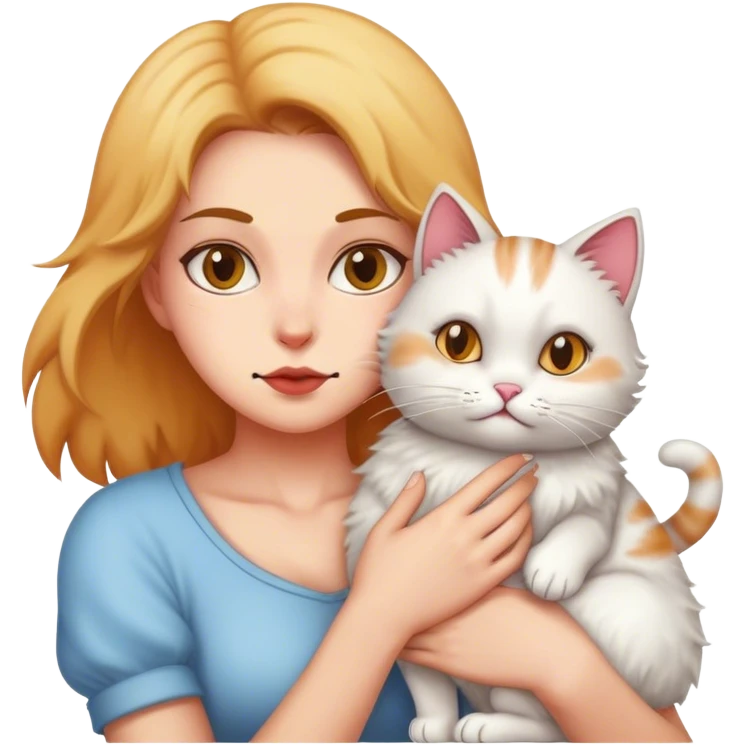 Woman stealing cat emoji