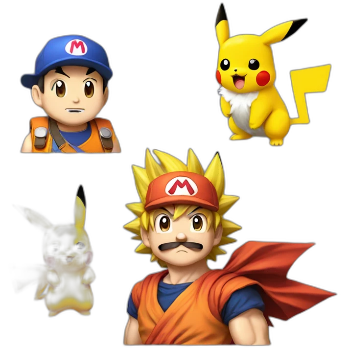 goku pikachu mario emoji