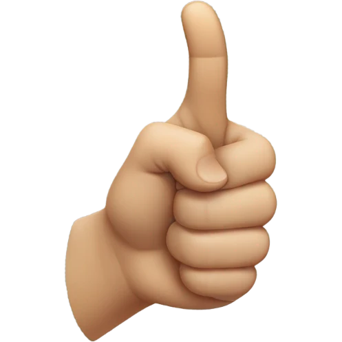 Thumb through pointing finger emoji