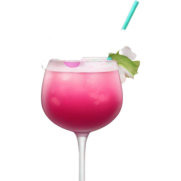 Cocktail with pink flowers emoji