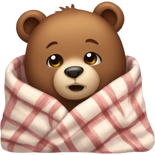 bear cozy in blanket emoji