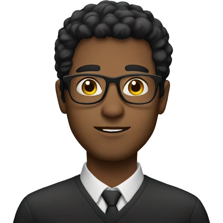 man with glasses dark hair emoji