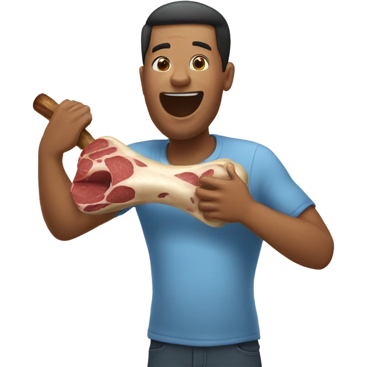 A person eating a bone emoji