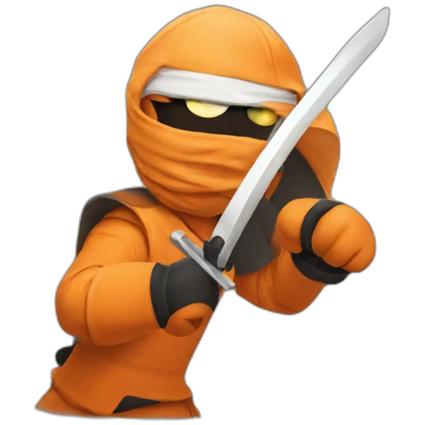 Orange ninja with white eyes emoji