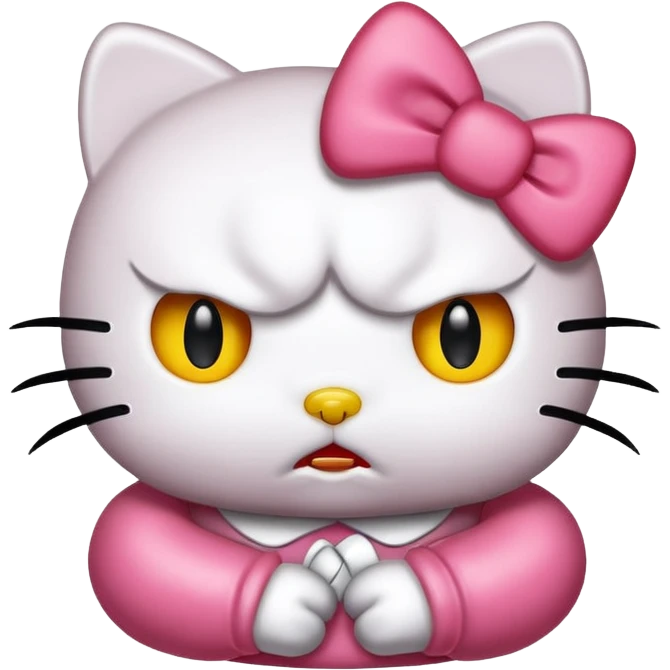 Angry hello kitty emoji