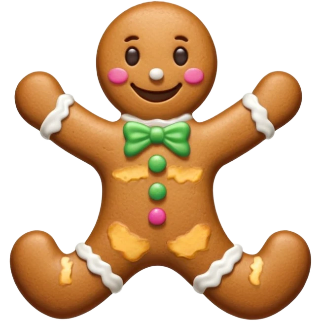 gingerbread man with bitten off leg emoji