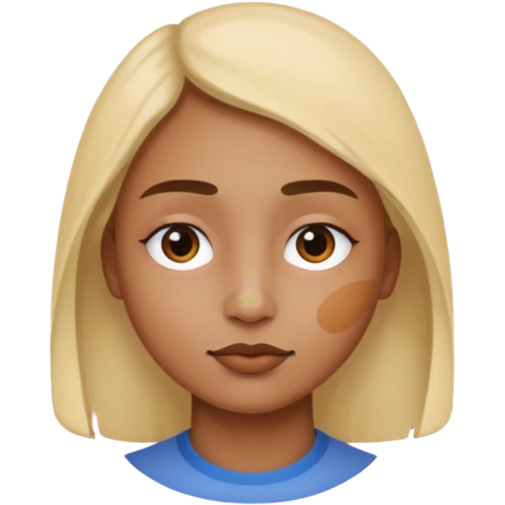 Paint on only nose, half body, ellipse face. emoji