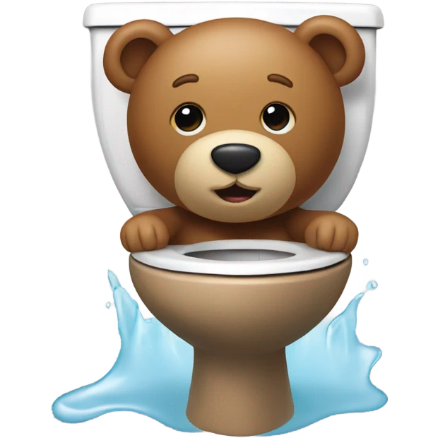 teddy bear head in toilet emoji