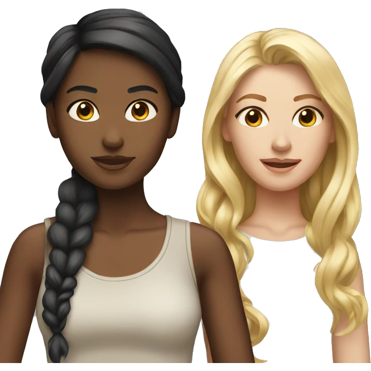 Blonde and brunette girls emoji