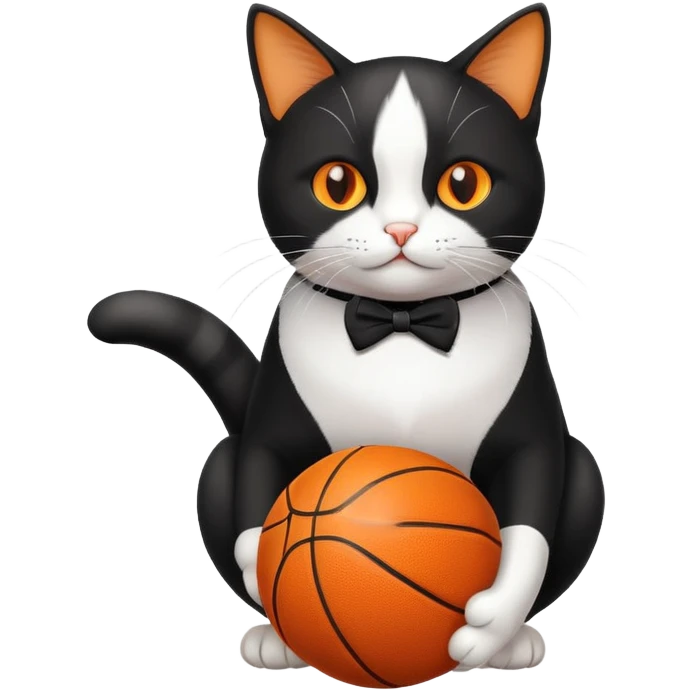 Cat taxudo with basketball ball emoji