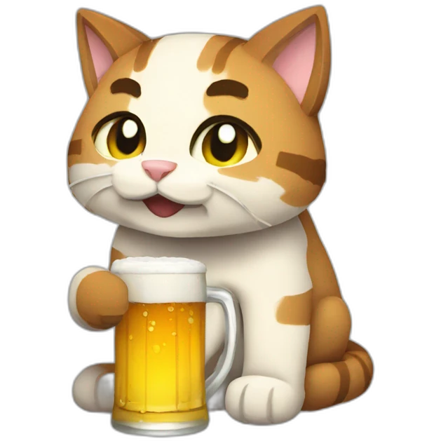 Cat drinking beer minecraft emoji