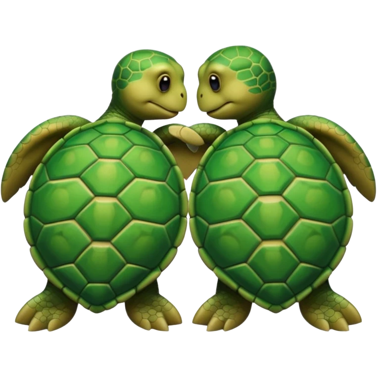dwa przytulające się żółwiki emoji